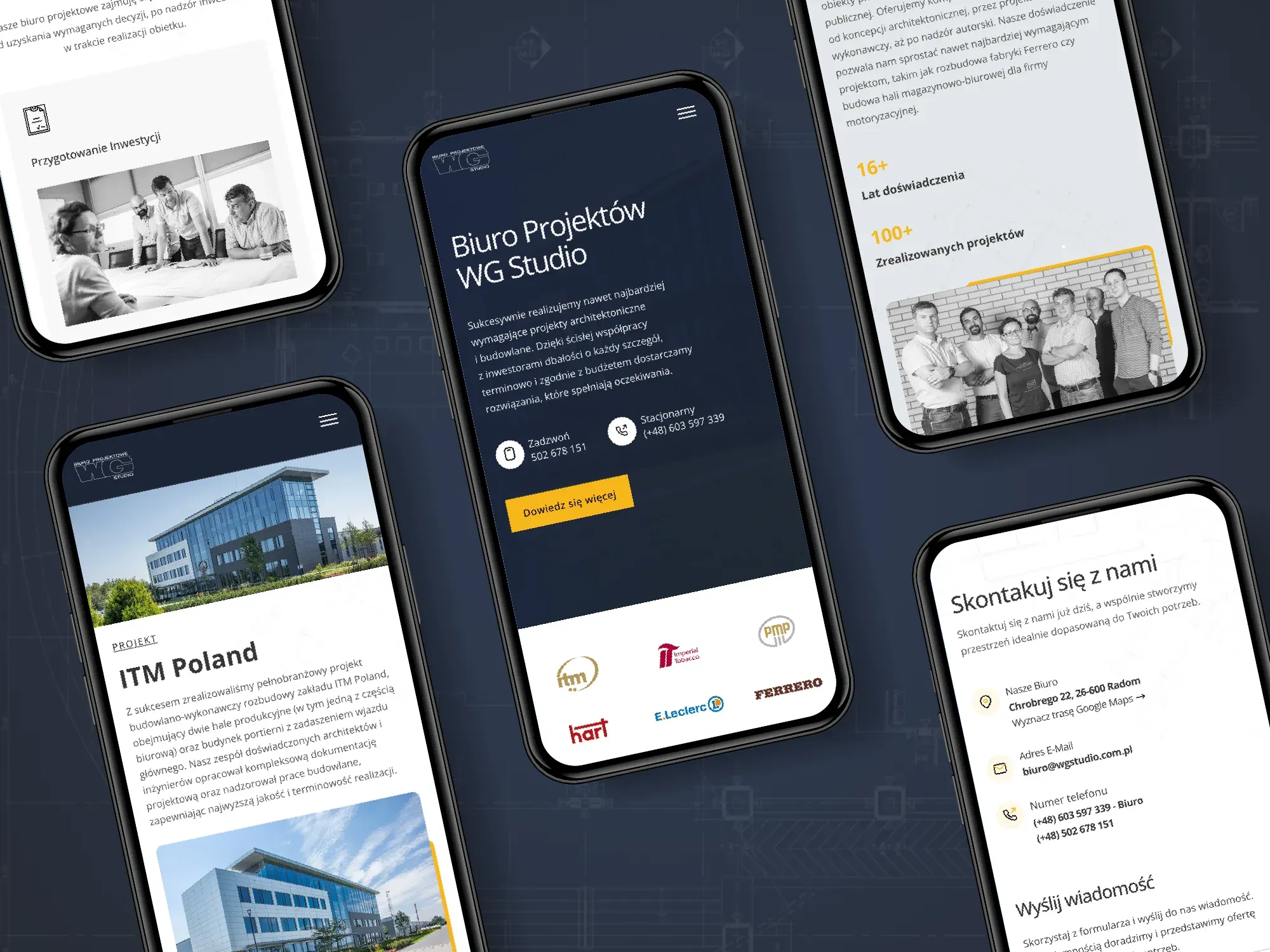 Strona internetowa dla biura projektów architektonicznych